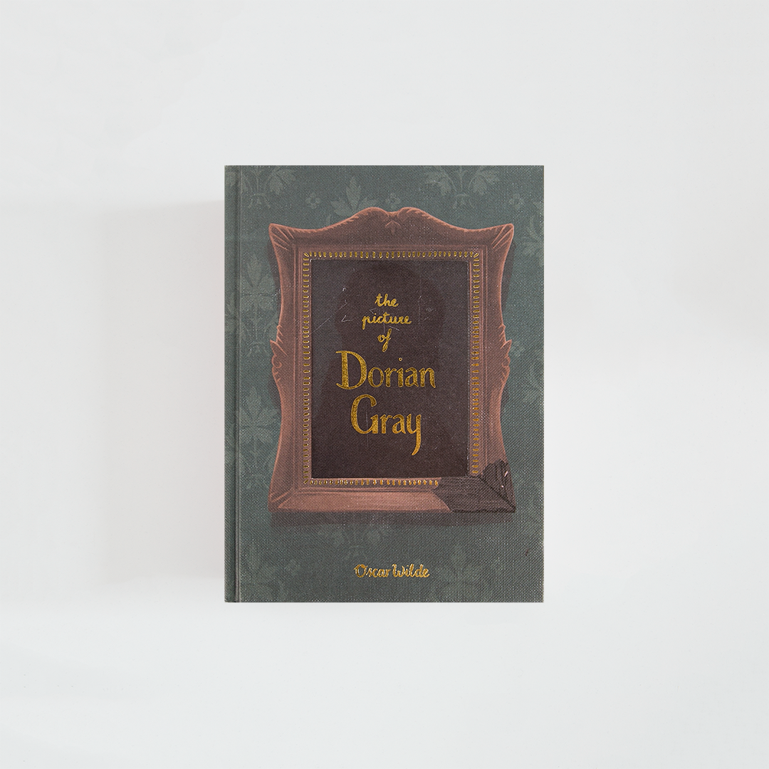 Portada de The Picture of Dorian Gray de Oscar Wilde, edición Wordsworth Collector’s Edition en verde oscuro, con un gran marco de retrato ornamentado en tonos marrones y detalles dorados.