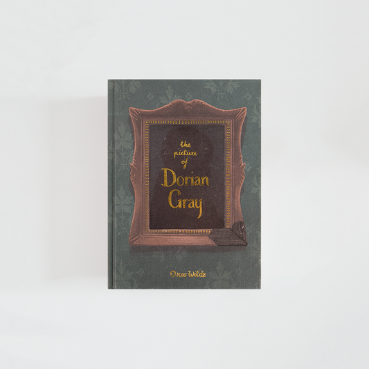 Portada de The Picture of Dorian Gray de Oscar Wilde, edición Wordsworth Collector’s Edition en verde oscuro, con un gran marco de retrato ornamentado en tonos marrones y detalles dorados.